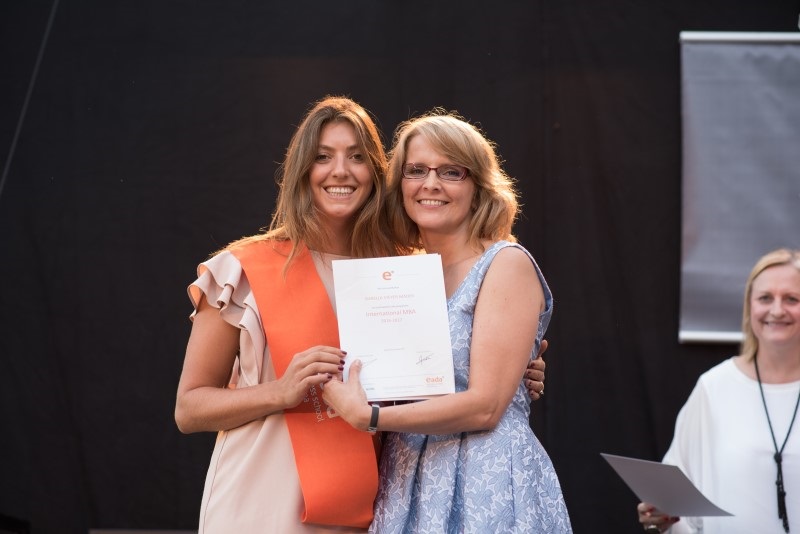 Isabella with E. Boniuk, MBA Director during the graduation.